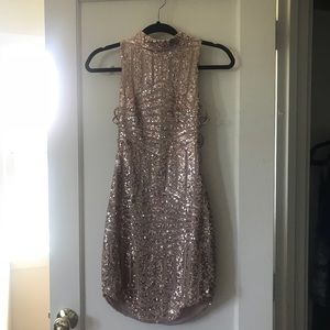Rumor Boutique Rose Gold Sequin Dress